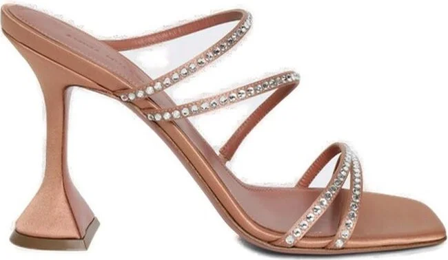Amina Muaddi Embellished Strapped Sandals
