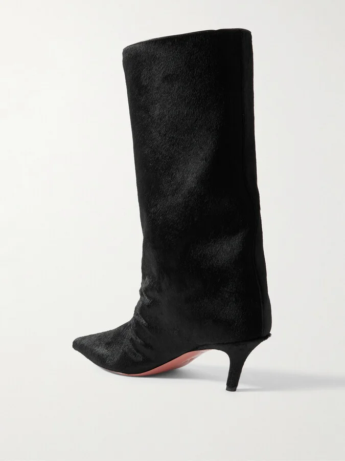 Amina Muaddi - Fiona Calf Hair Boots - Black - Image 3