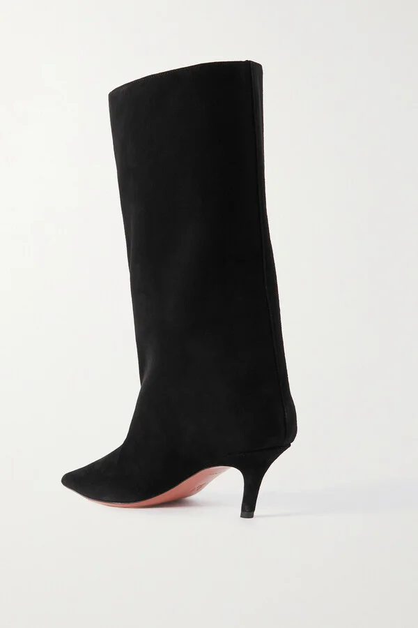 Amina Muaddi - Fiona Suede Boots - Black - Image 3