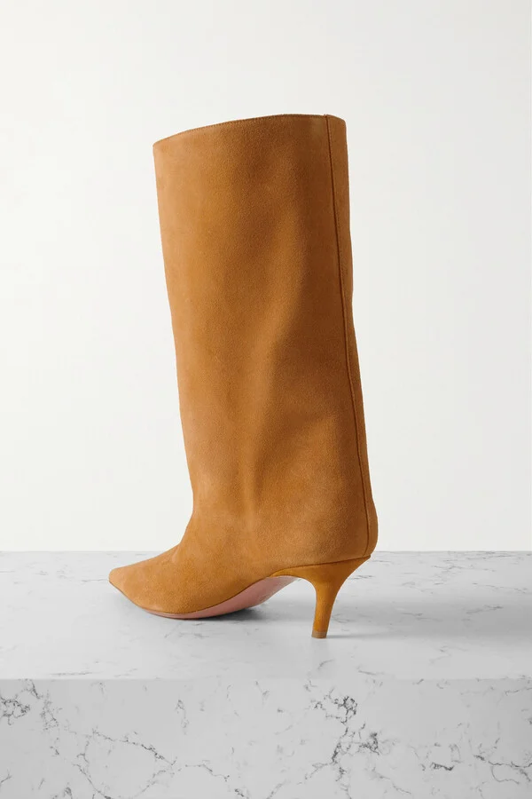 Amina Muaddi - Fiona Suede Boots - Brown - Image 3