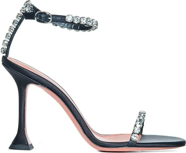 Amina Muaddi Gigi Ankle Strap Embellished Sandals
