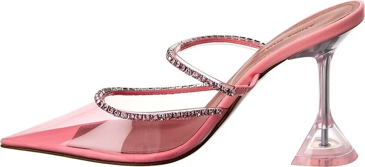 Amina Muaddi Gilda Vinyl & Leather Pump - Image 2