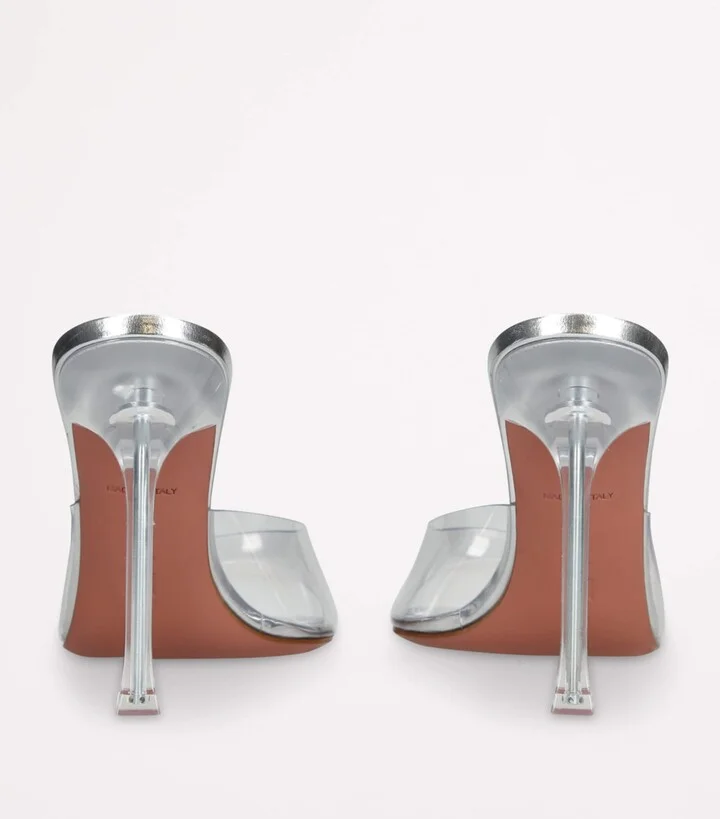 Amina Muaddi Glass Alexa Mules 95 - Image 2