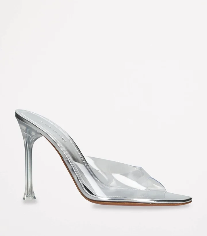 Amina Muaddi Glass Alexa Mules 95 - Image 3