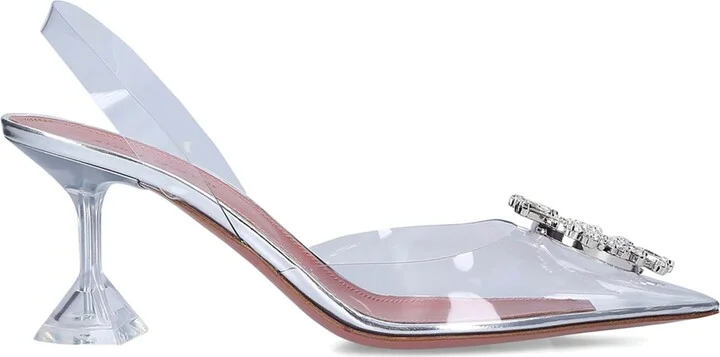 Amina Muaddi Glass Begum Slingback Pumps 70 - Image 4