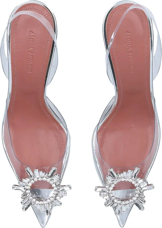 Amina Muaddi Glass Begum Slingback Pumps 70 - Image 6