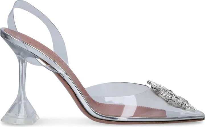 Amina Muaddi Glass Begum Slingback Pumps 95 - Image 4