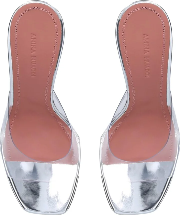 Amina Muaddi Glass Lupita Mules 95 - Image 6