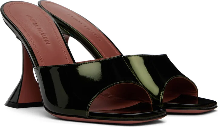 Amina Muaddi Green Lupita Slipper Heeled Sandals - Image 4