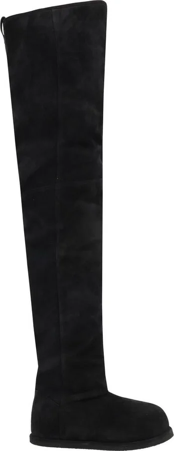Amina Muaddi Heidi Round Toe High Boots