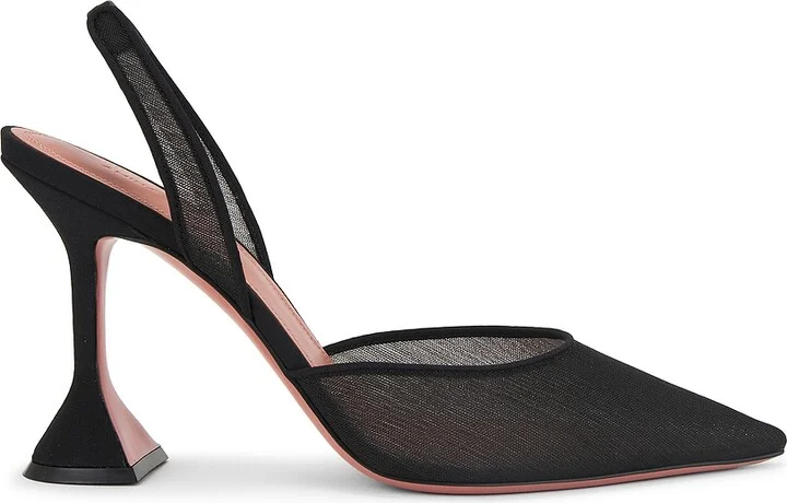 AMINA MUADDI Holli 95 Mesh Sling Pump in Black