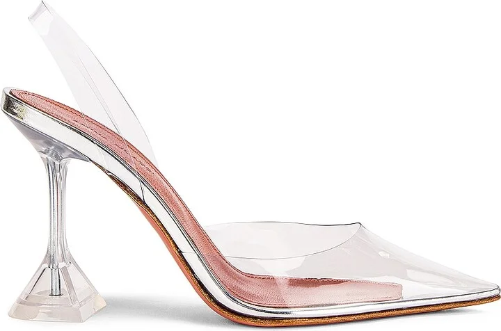 AMINA MUADDI Holli Glass Heel in White