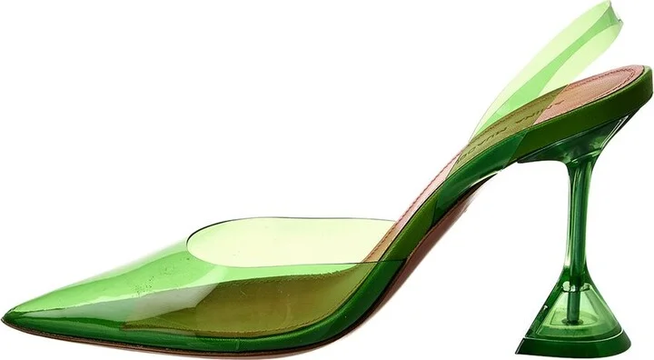 Amina Muaddi Holli Glass Vinyl Slingback Pump - Image 2