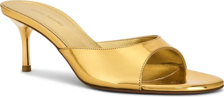 AMINA MUADDI Jeanne 60 Slipper in Metallic Gold - Image 2