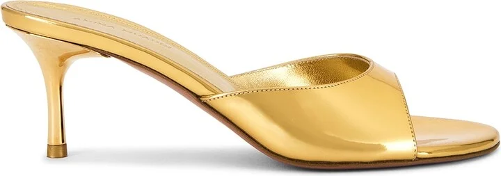 AMINA MUADDI Jeanne 60 Slipper in Metallic Gold