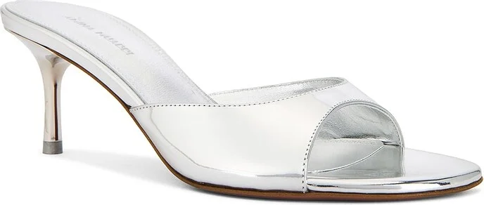 AMINA MUADDI Jeanne 60 Slipper in Metallic Silver - Image 2