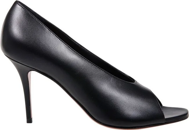 Amina Muaddi Julianne Peep Toe Pumps