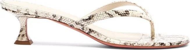 Amina Muaddi Juliette Embossed Thong Sandals