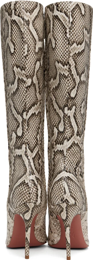 Amina Muaddi Khaki Barbara 105 Tall Boots - Image 2