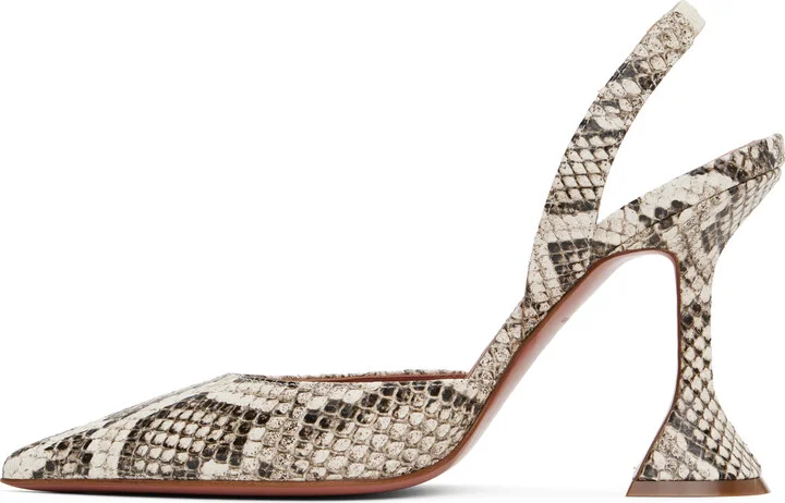 Amina Muaddi Khaki Holli Sling Heels - Image 3