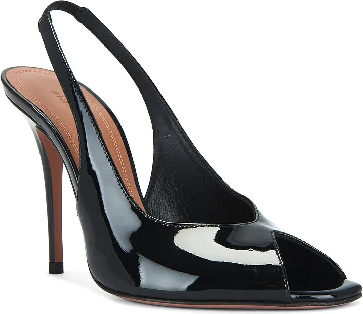 AMINA MUADDI Kristina 105 Patent Sling Pump in Black - Image 2