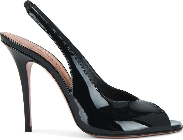 AMINA MUADDI Kristina 105 Patent Sling Pump in Black