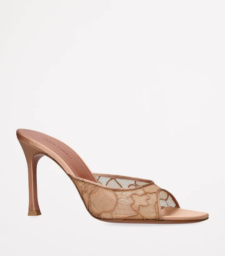 Amina Muaddi Lace Alexa Mules 95 - Image 3