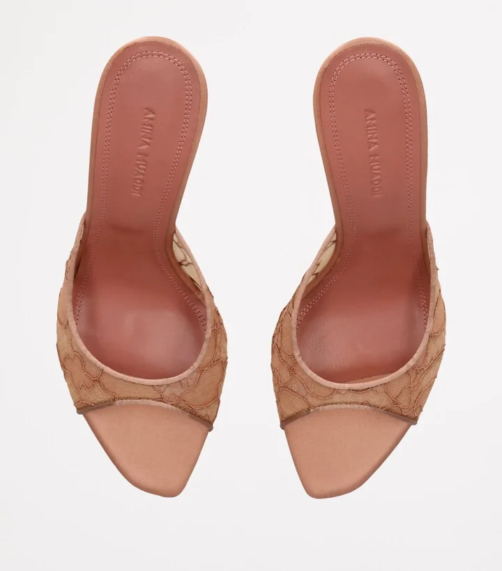 Amina Muaddi Lace Alexa Mules 95 - Image 4