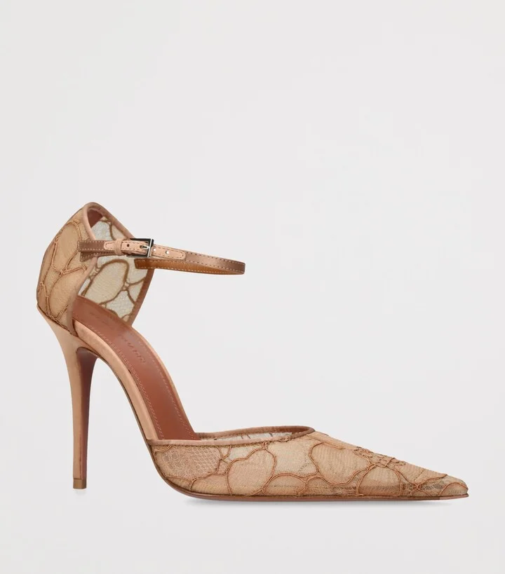 Amina Muaddi Lace Barbara Pumps 105 - Image 3