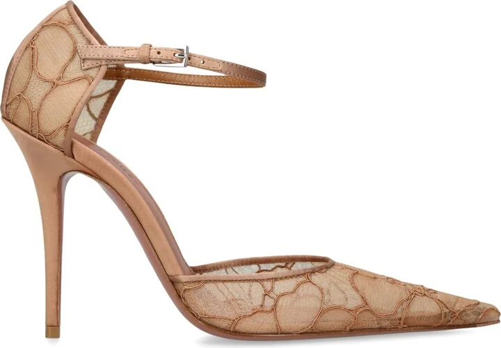 Amina Muaddi Lace Barbara Pumps 105