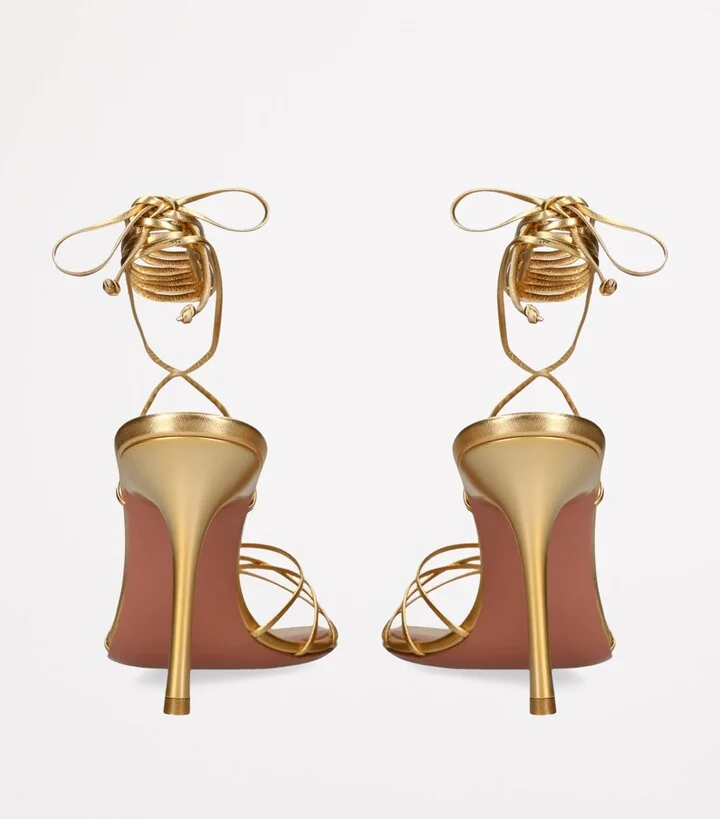 Amina Muaddi Lace-Up Lori Sandals 95 - Image 2