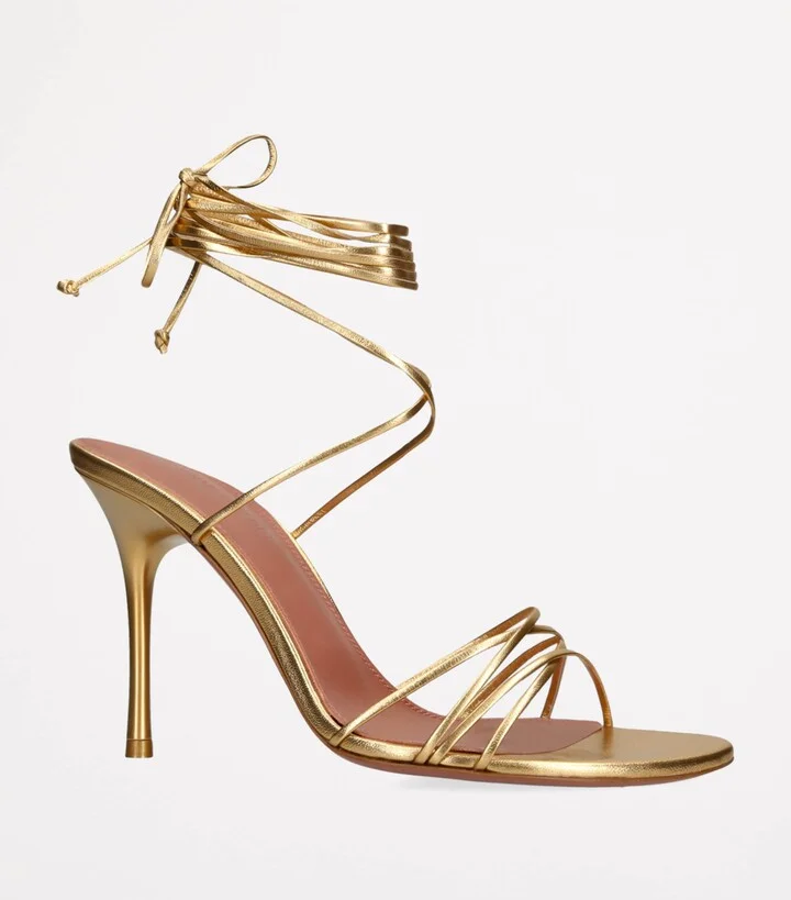 Amina Muaddi Lace-Up Lori Sandals 95 - Image 3