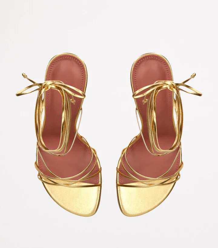 Amina Muaddi Lace-Up Lori Sandals 95 - Image 4