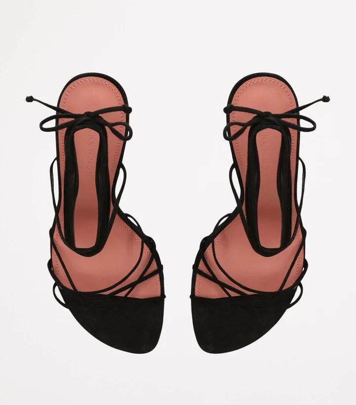 Amina Muaddi Lace-Up Lori Sandals 95 - Image 4