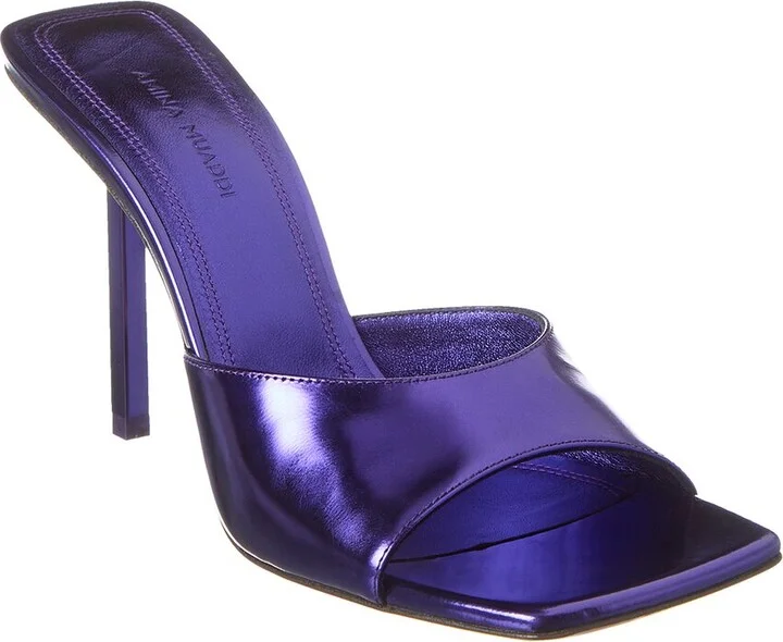 Amina Muaddi Laura 95 Leather Sandal