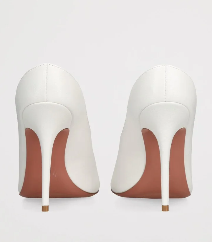 Amina Muaddi Leather Anok Heeled Slipper 105 - Image 2