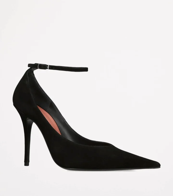 Amina Muaddi Leather Anok Pumps 105 - Image 3