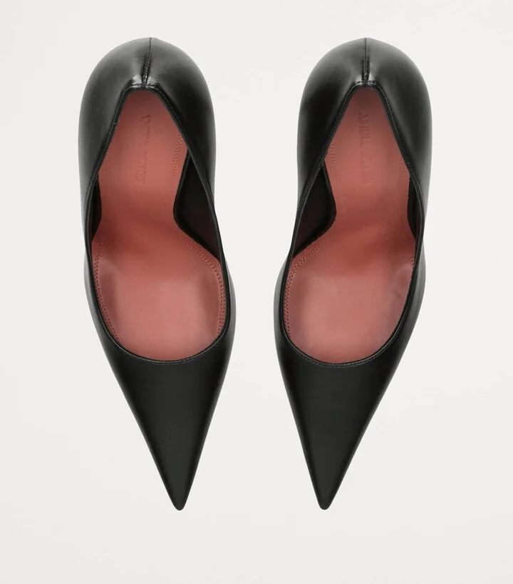 Amina Muaddi Leather Barbara Pumps 105 - Image 6