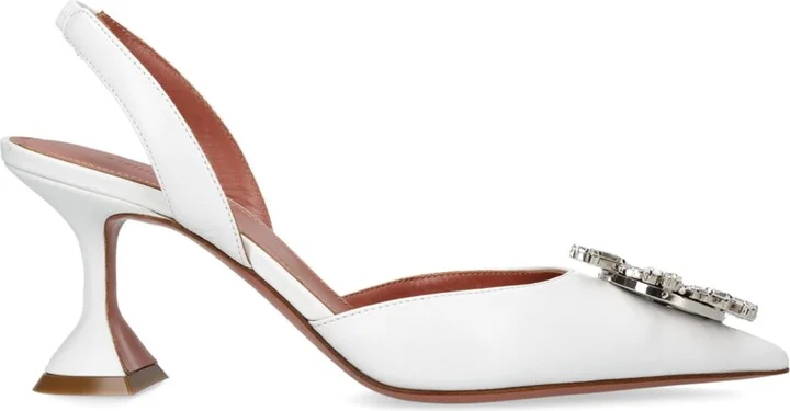 Amina Muaddi Leather Begum Slingback Pumps 70