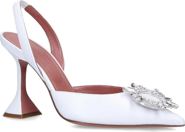 Amina Muaddi Leather Begum Slingback Pumps 95