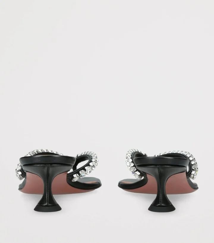 Amina Muaddi Leather Gigi Thong Sandals 45 - Image 2