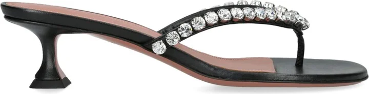 Amina Muaddi Leather Gigi Thong Sandals 45