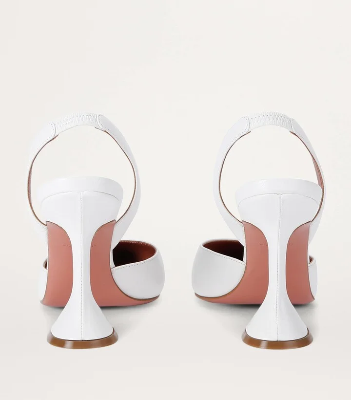 Amina Muaddi Leather Holli Slingback Pumps 95 - Image 2