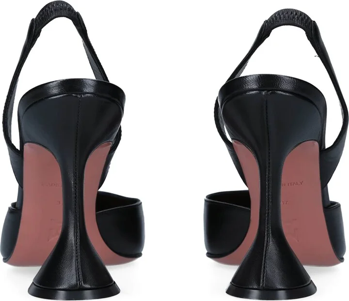 Amina Muaddi Leather Holli Slingback Pumps 95 - Image 2