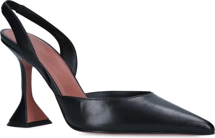 Amina Muaddi Leather Holli Slingback Pumps 95