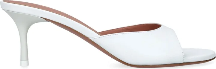 Amina Muaddi Leather Jeanne Heeled Mules 60