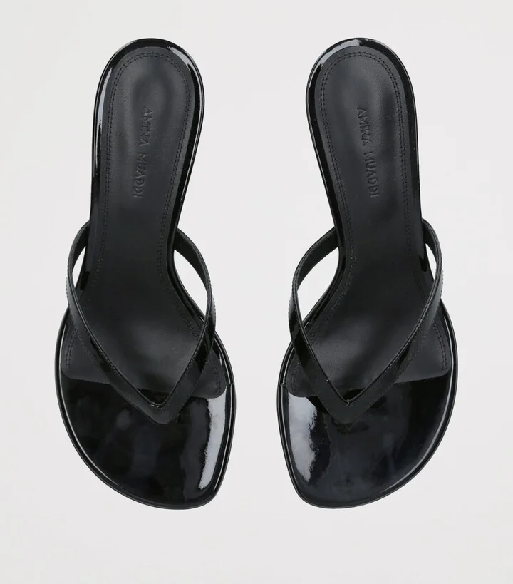 Amina Muaddi Leather Juliette Sandals 45 - Image 4