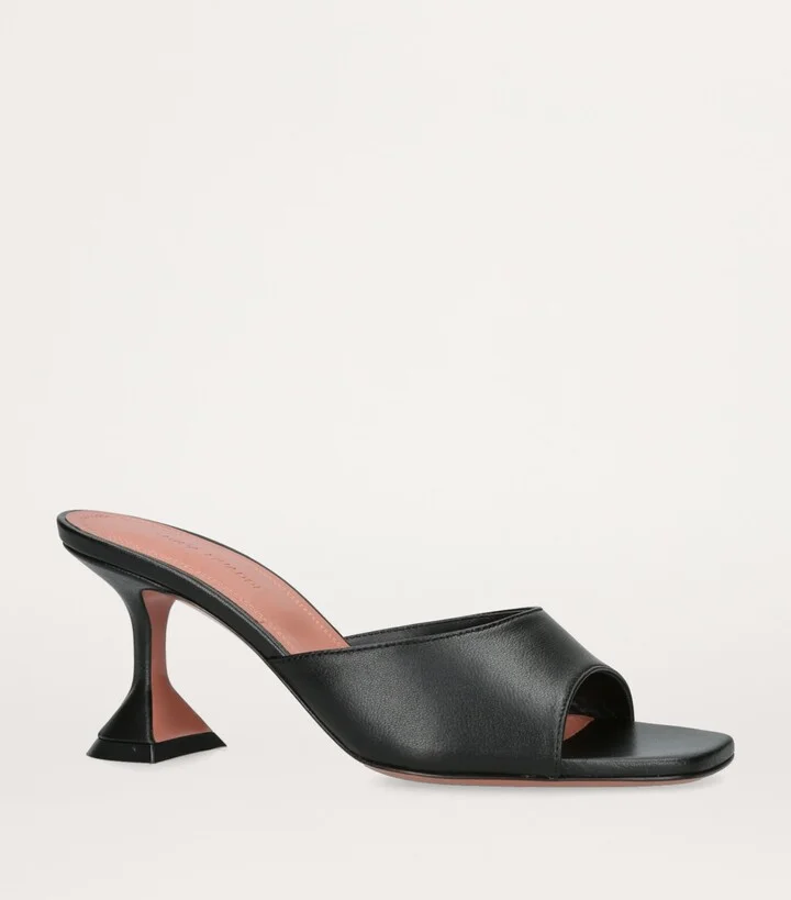 Amina Muaddi Leather Lupita Mules 70 - Image 3