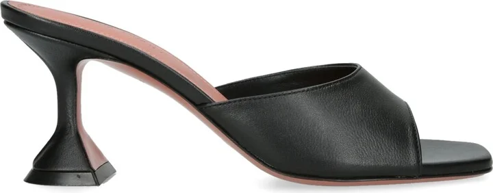 Amina Muaddi Leather Lupita Mules 70