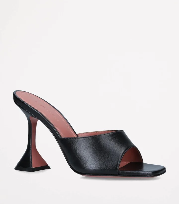 Amina Muaddi Leather Lupita Mules 95 - Image 5